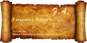 Fenyvesi Albert névjegykártya